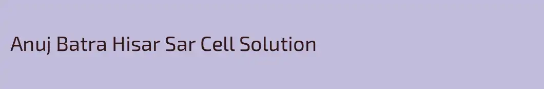 Anuj Batra Hisar Sar Cell Solution